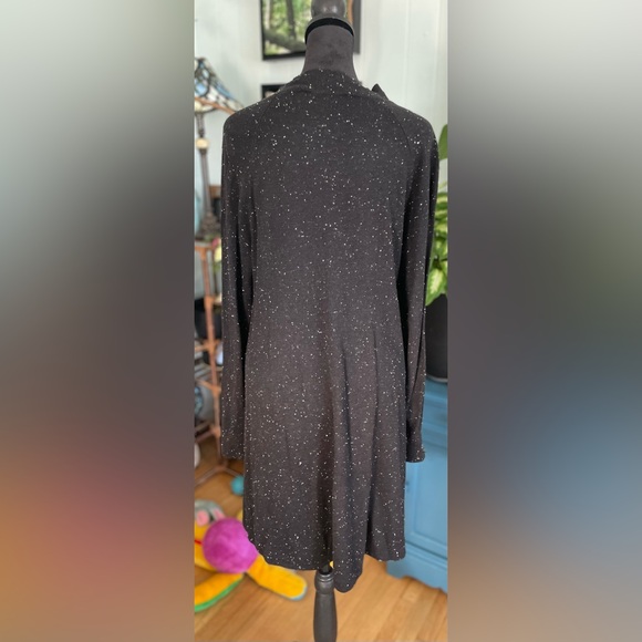LOFT White Speckled Black High Collar Sweater Dress Size Medium - Picture 5 of 9